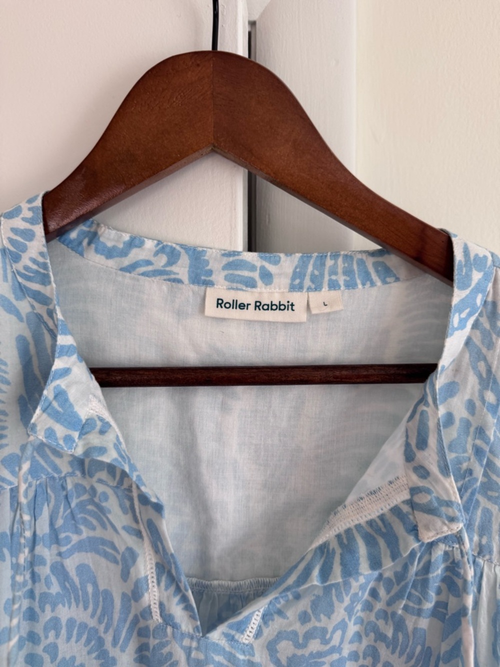 Roller Rabbit Laure Serafina Blue Tunic swim Cover up with tassels 100% cotton - Picture 2 of 5